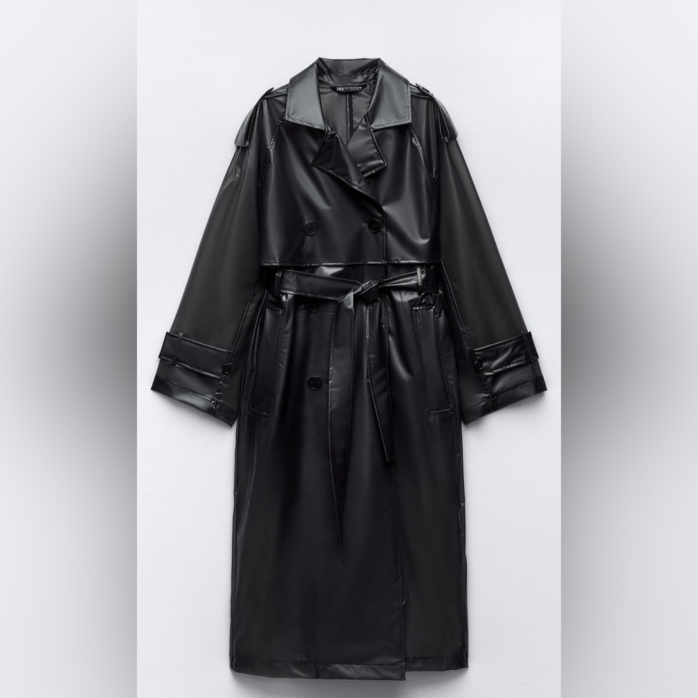Oversize transparent trench coat